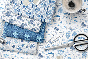 Blue tropical summer beach patterns, a Pattern Graphic by Tani Kuzminka (Thumbnail 12 of 22)