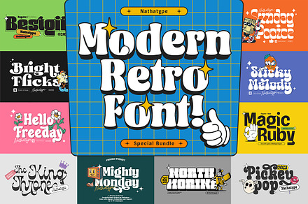 Modern Retro Font Bundle
