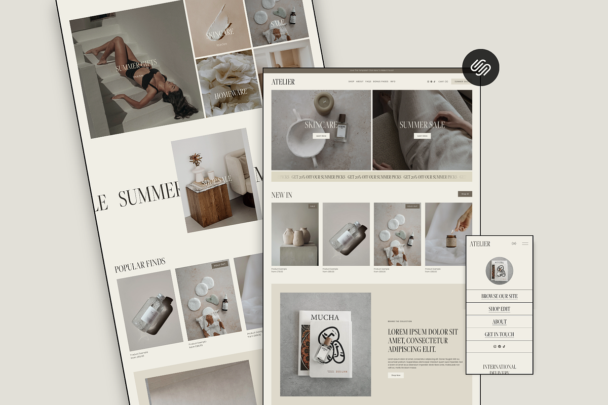 Squarespace Website Template Atelier, a Squarespace Template by Candor Templates (Photo 2 of 14)