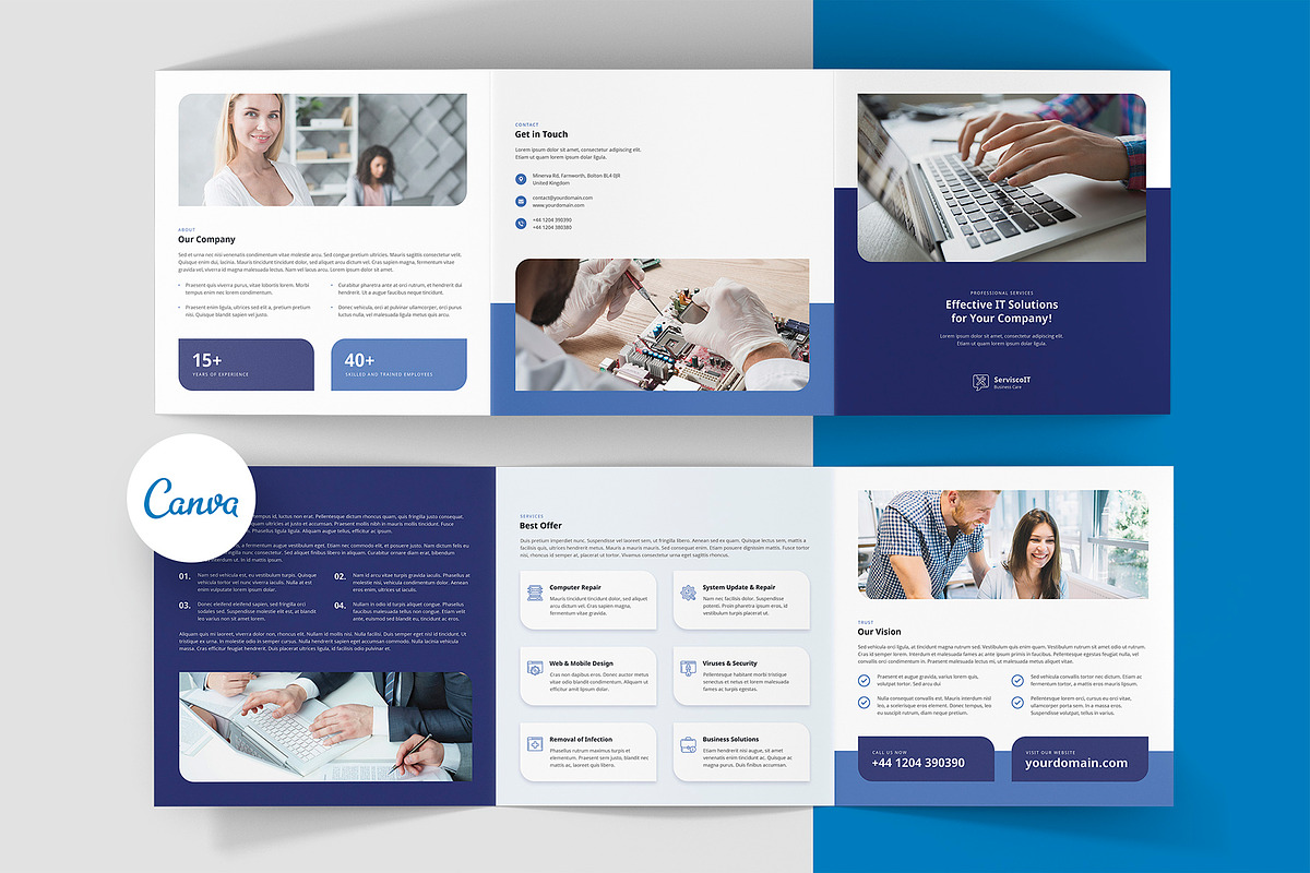 IT Service Brochure Trifold Square, a Brochure Template by artbart (Photo 1 of 9)