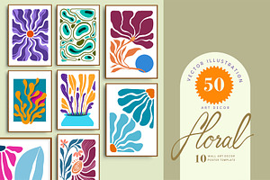 Modern art flowers, Wall Art Decor