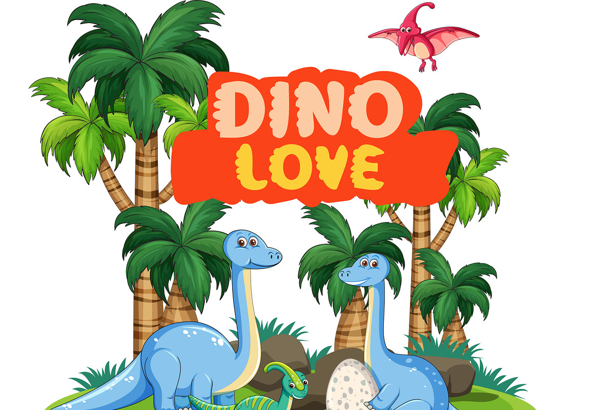 Dino Love - Dinosaur Font, a Font by vladocar (Photo 4 of 6)