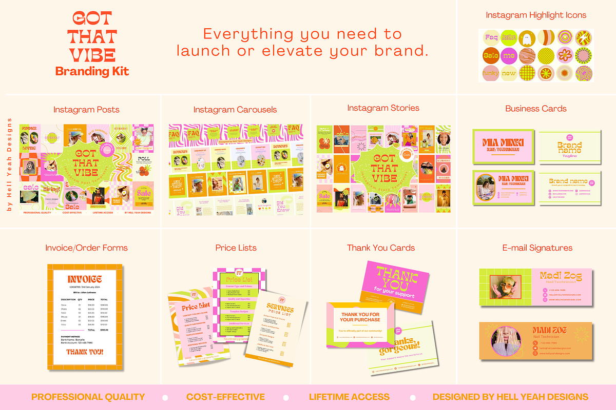 Funky Social Media & Brand Kit, a Branding & Logo Template by Hell Yeah Designs (Photo 6 of 15)