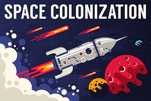 Space Flat Illustration