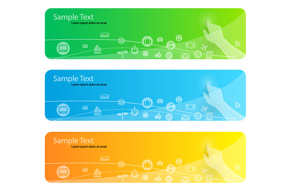 Vector Banner With Icons