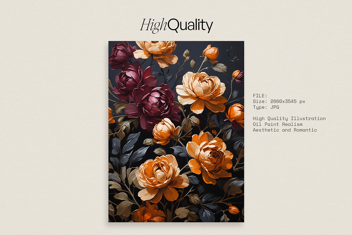 FLORAL Oil Painting Backgrounds, an Illustration by Aire Studio (Photo 2 of 7)