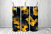 Black & Yellow Petunia Flower Papers, a Pattern Graphic by Creative Store (Thumbnail 2 of 4)