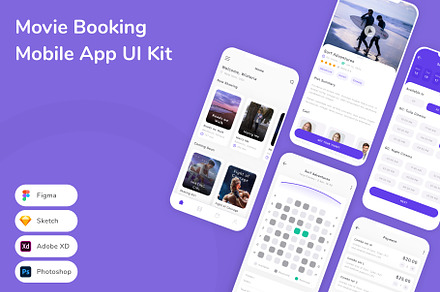 Movie Booking Mobile App UI Kit, an UI Kit Template by Betush