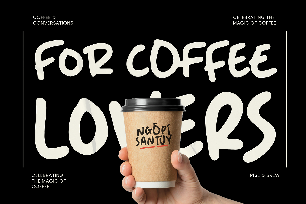Ngopi Santuy - A Marker Font, a Handwritten Font by Ainun Jinan (Photo 3 of 11)