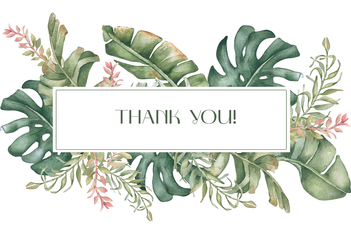 Tropical leaves and birds watercolor, an Illustration by Kate Lanbina (Photo 19 of 19)