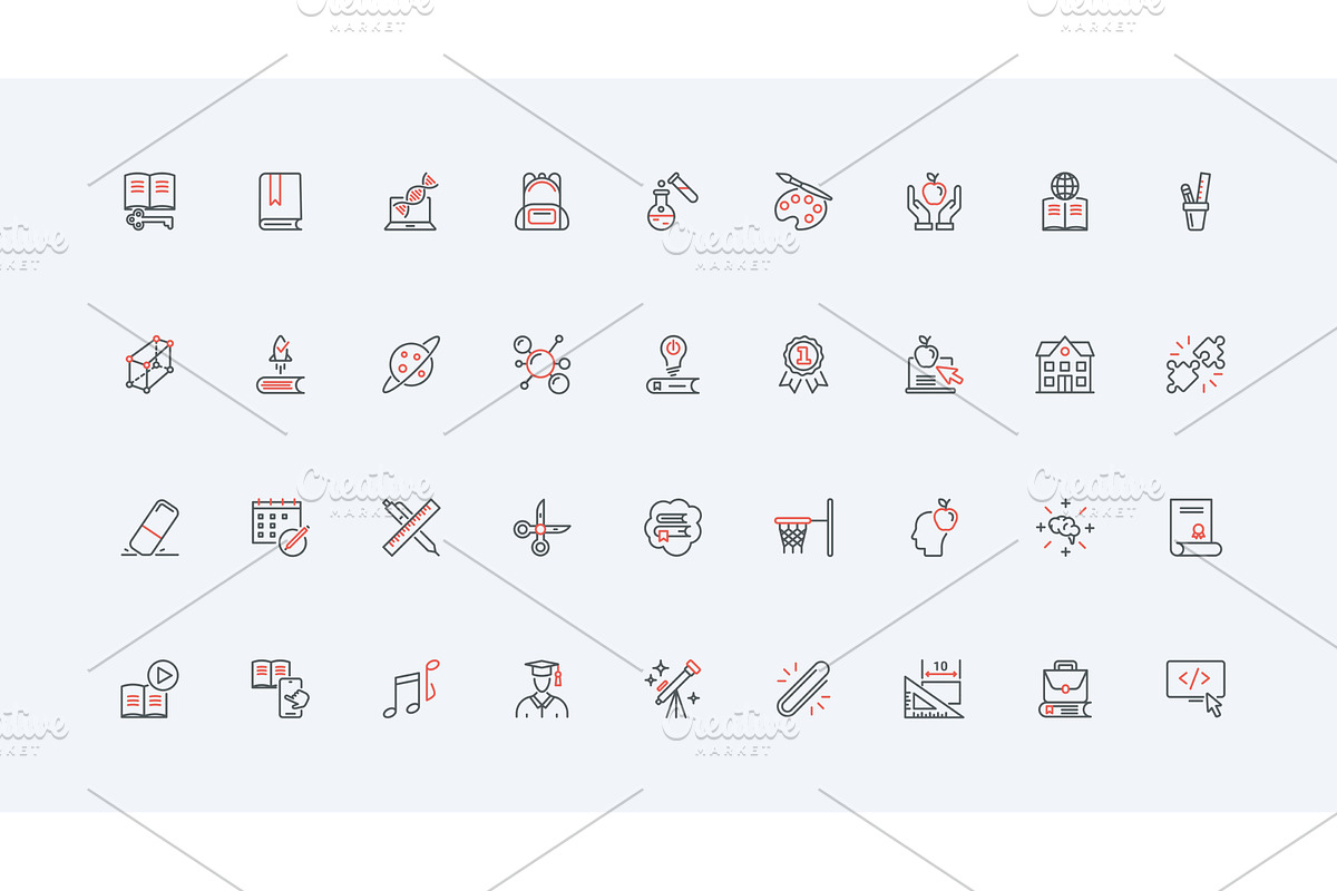 School university education icons, an Education Illustration by Lemberg Vector