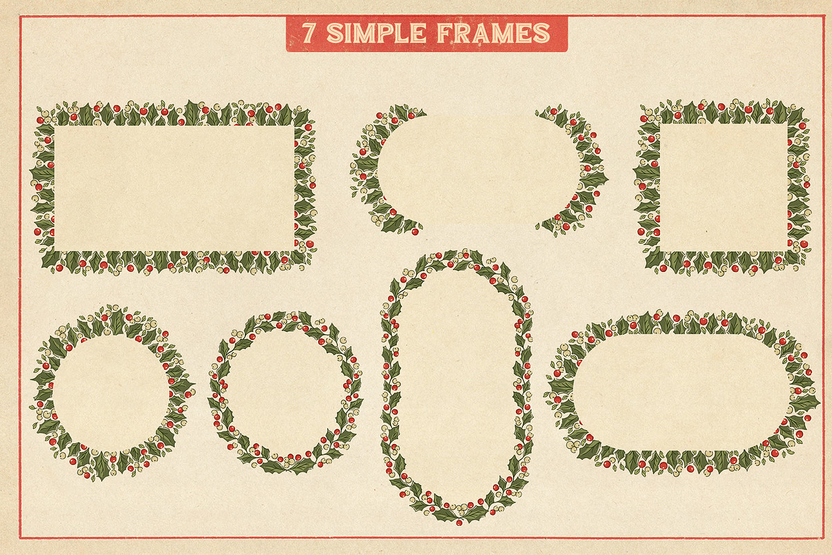 Vintage Christmas Clipart & Patterns, a Pattern Graphic by PATTERNS etc. (Photo 14 of 15)