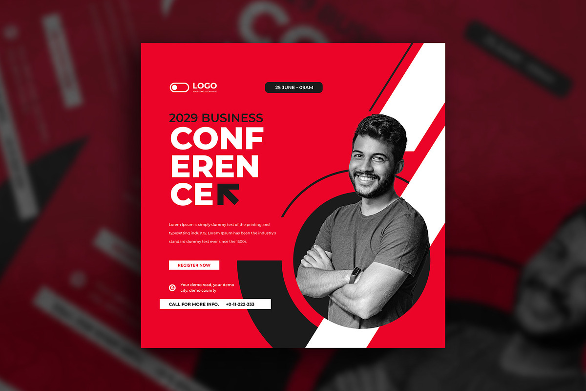Conference social media template, a Social Media Template by Tanmoy Topu (Photo 4 of 6)