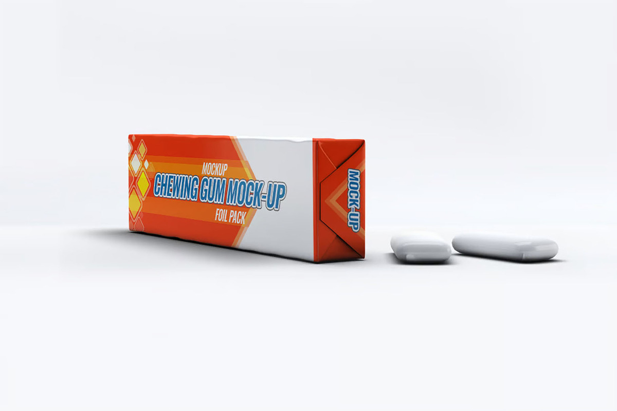 Chewing Gum Package Mock-Up, an Advertising Mockup by Se٧enStudio (Photo 6 of 8)