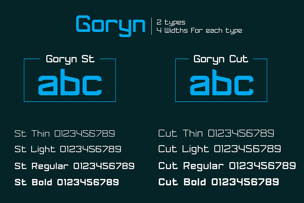 Goryn font family, a Sans Serif Font by vlad.berla (Photo 4 of 7)