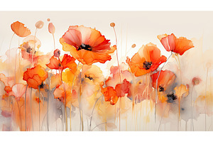 Whimsical Poppies Photo Realistic