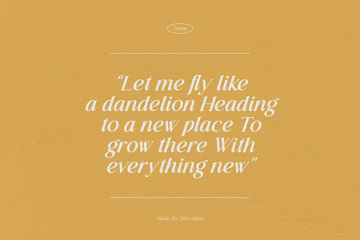 Lessa - Serif Font (10 Fonts), a Serif Font by Maculinc Type (Photo 5 of 18)