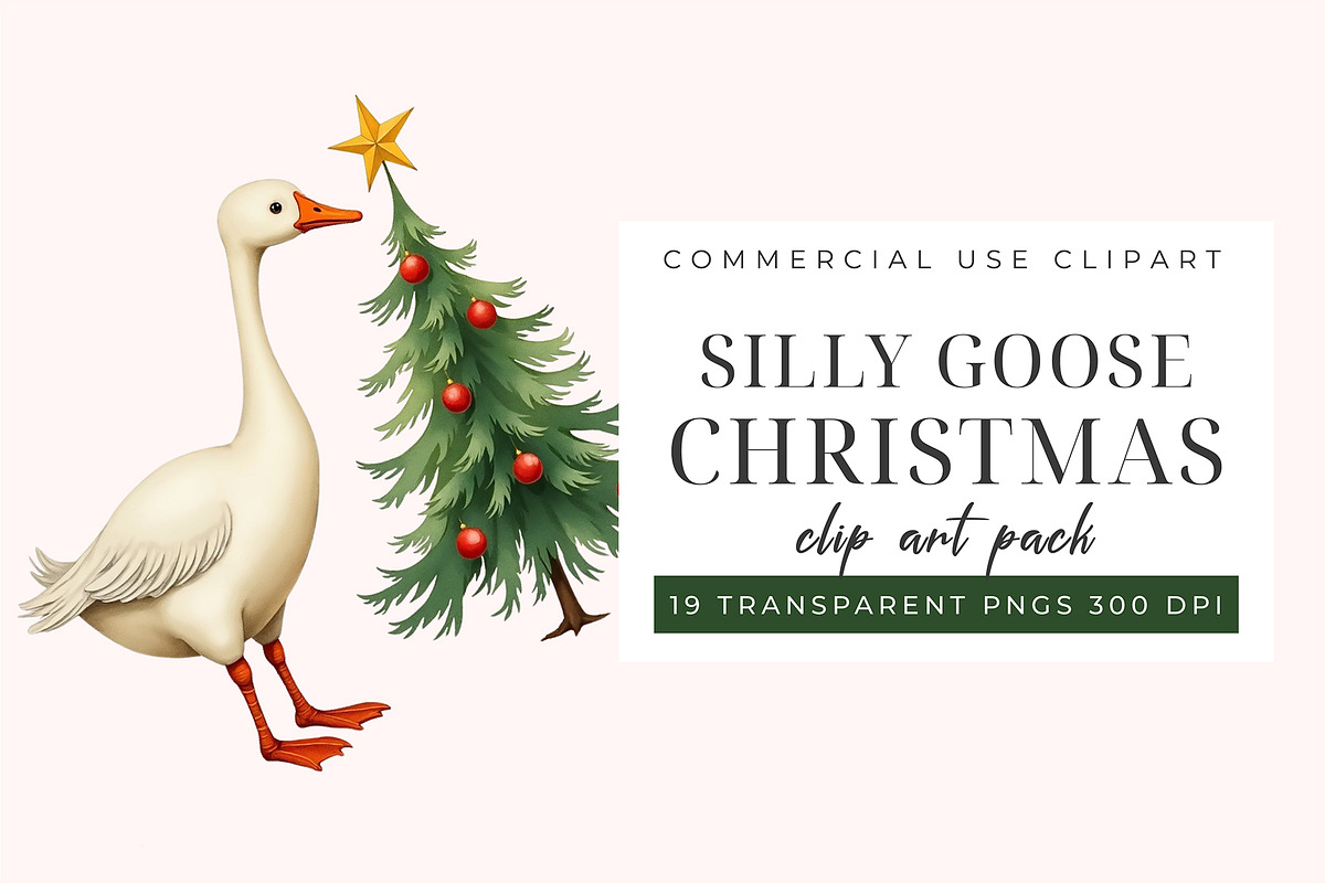 Silly Goose Christmas Clipart PNG, an Object Graphic by Printable Pretty Studio (Photo 5 of 5)