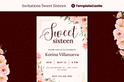 5 Sweet Sixteen Invitations Floral, a Templates & Theme by TemplateCastleStore (Thumbnail 4 of 9)