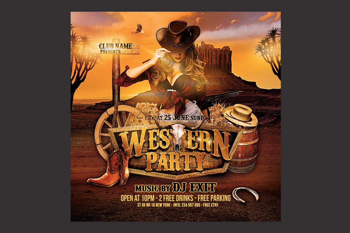 Western Party Flyer