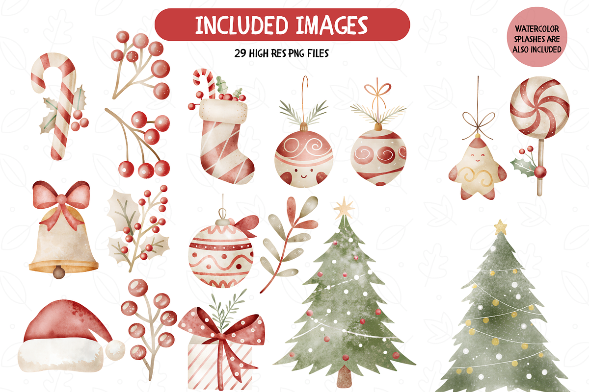 Cute Christmas Deer Clipart Set, an Illustration by TatiMockup (Photo 3 of 4)