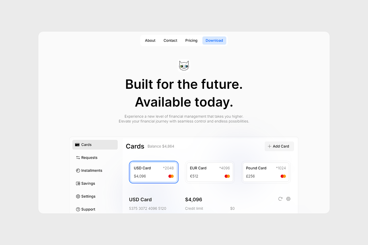Meowbank - Finance Framer template, a Websites & App Template by 2048