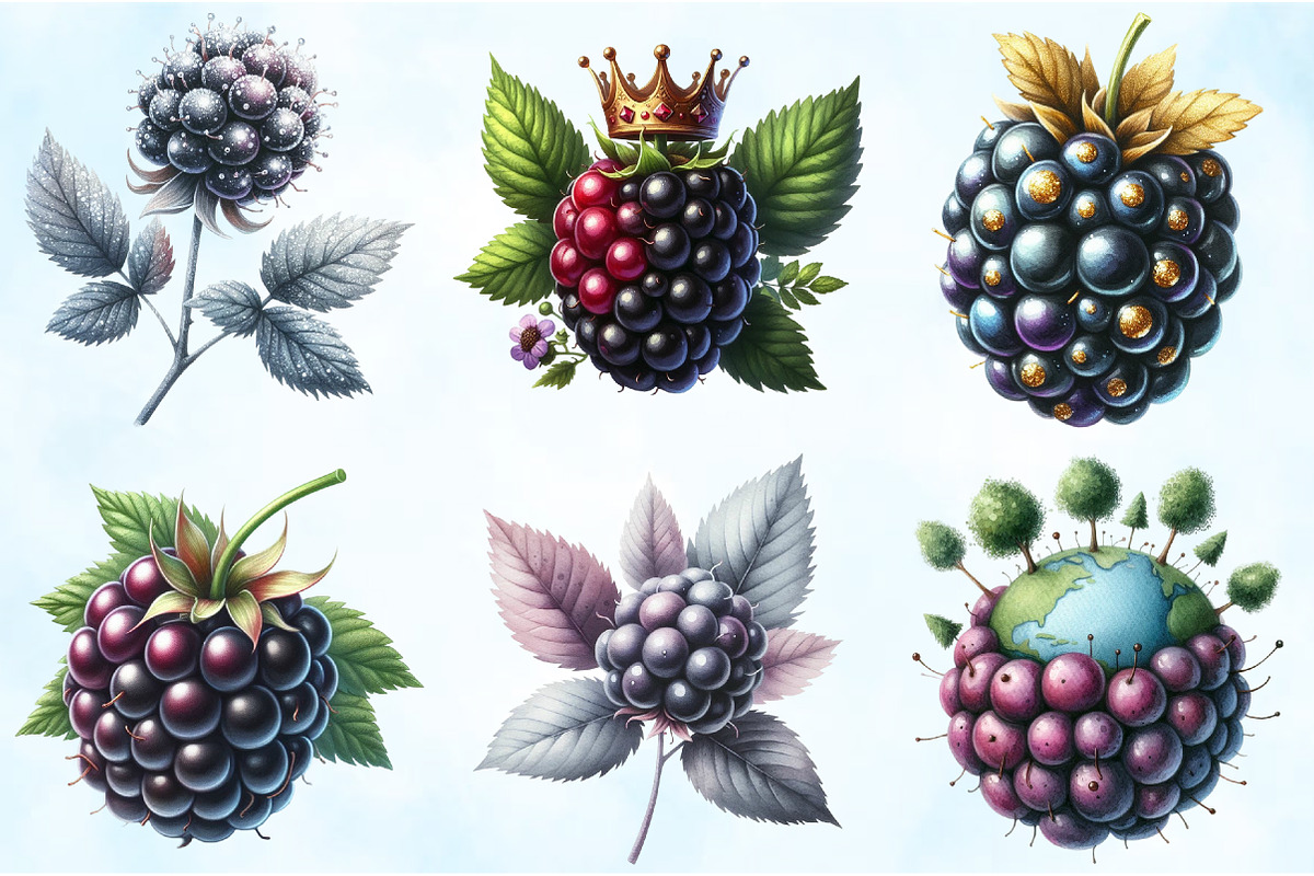 Watercolor Blackberry Clipart, an Illustration by Craft Nest (Photo 5 of 6)