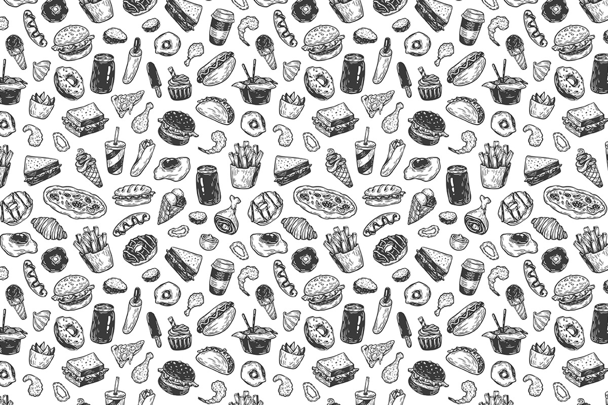 Fast Food. Vector Illustrations., a Food Illustration by Olga Olmix (Photo 6 of 7)