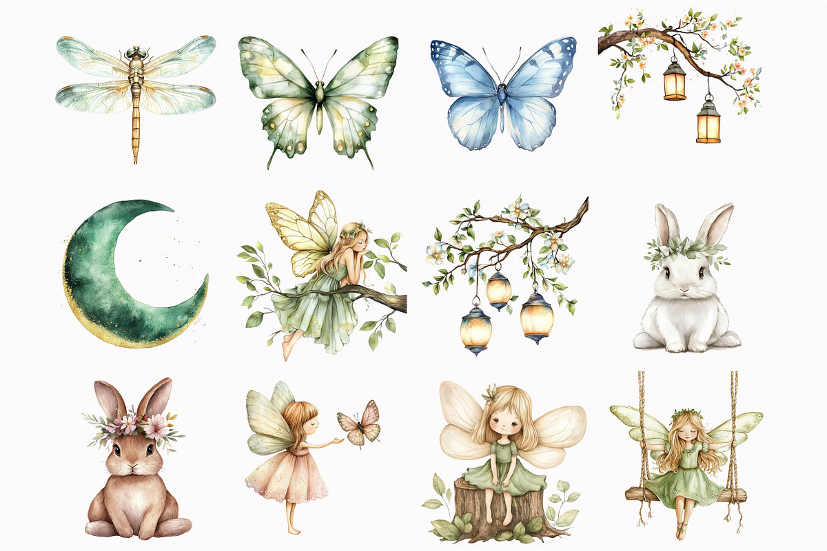 Fairy Woodland Clipart, an Illustration by Design Market (Photo 4 of 5)