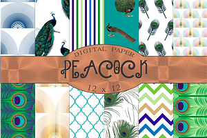 Peacock digital papers
