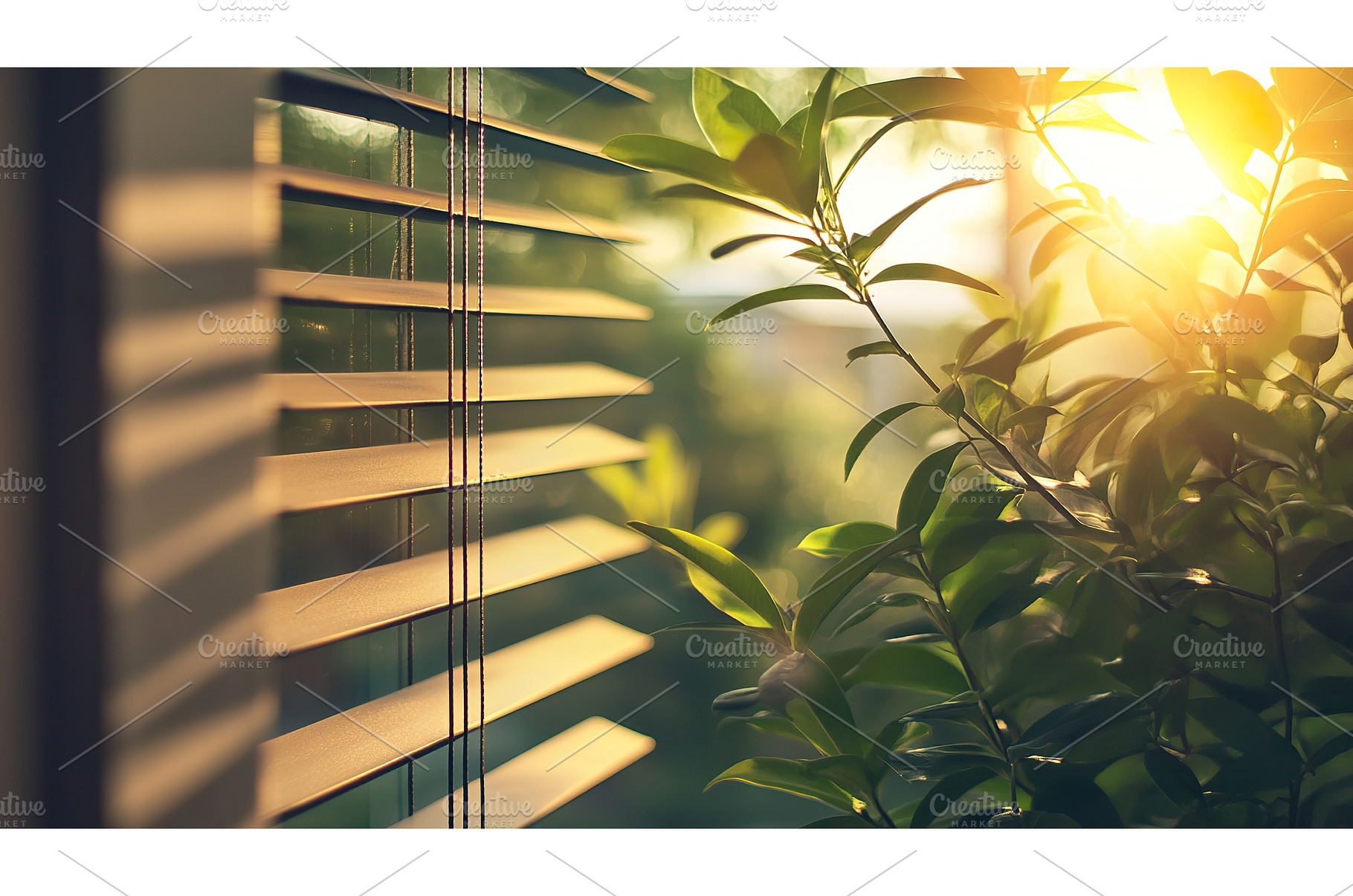 Sunlit window with green leaves and, an Architecture Photo by Lermont51