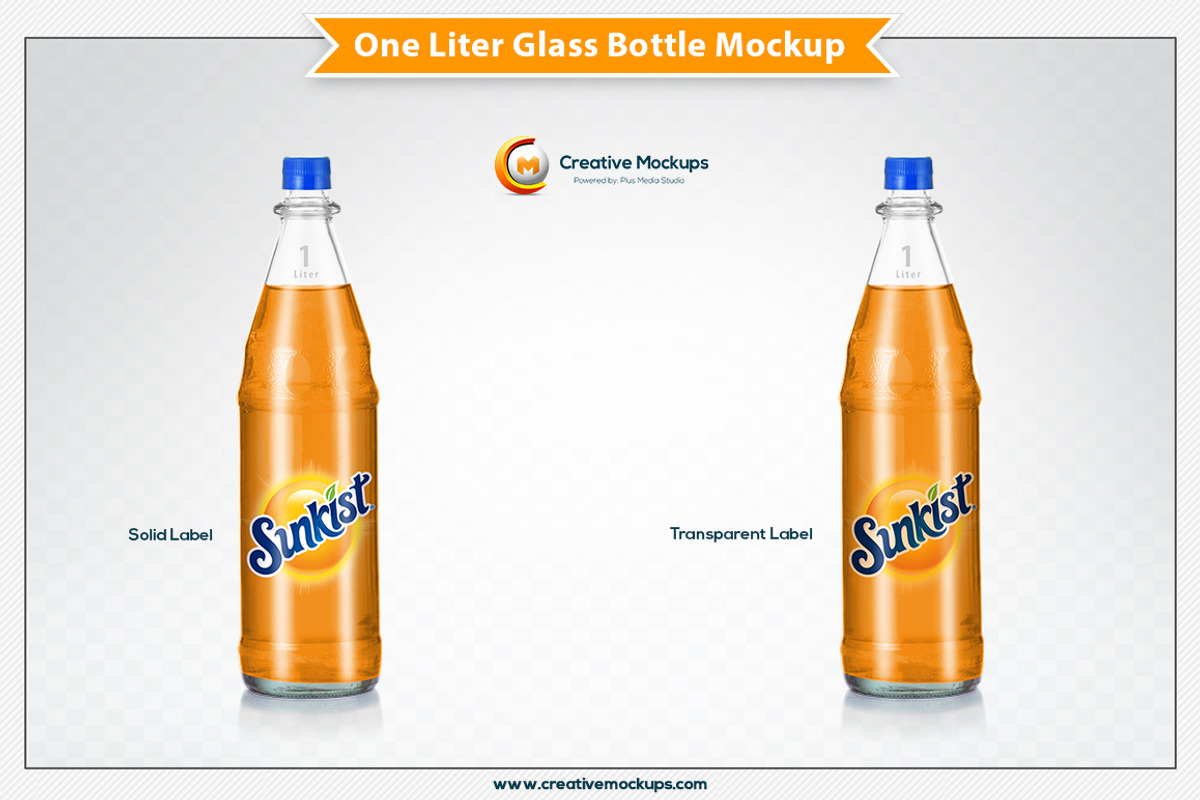 One Liter Glass Bottle Mockup, a Product Mockup by Plus Media (Photo 7 of 7)