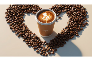 Cup of coffee with latte art, an Illustration by tilialucida