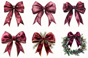 Christmas Bow Clipart, an Illustration by OK Design (Thumbnail 4 of 5)