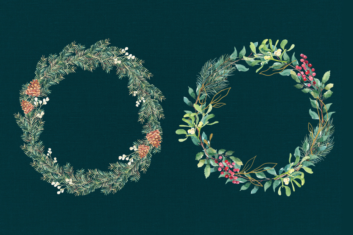 Merry Christmas watercolor set, a Poster Template by Anna's Lettering (Photo 6 of 18)