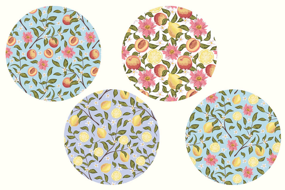Fruit garden vector patterns, a Pattern Graphic by TaityG (Photo 3 of 6)