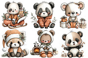 Whimsical Christmas Panda Clipart, an Illustration by Pixels.Craft (Thumbnail 6 of 6)