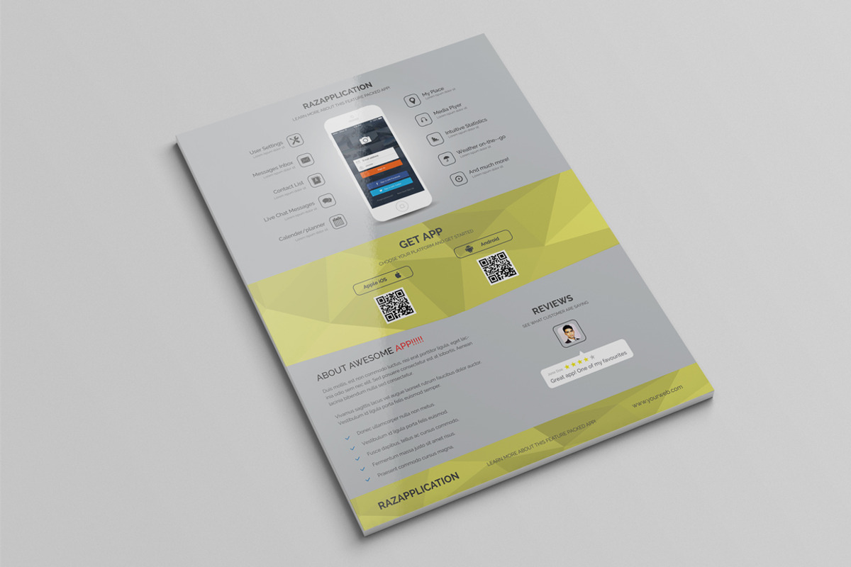 Mobile App Promotion Flyers, a Flyer Template by DeviserWeb (Photo 1 of 2)