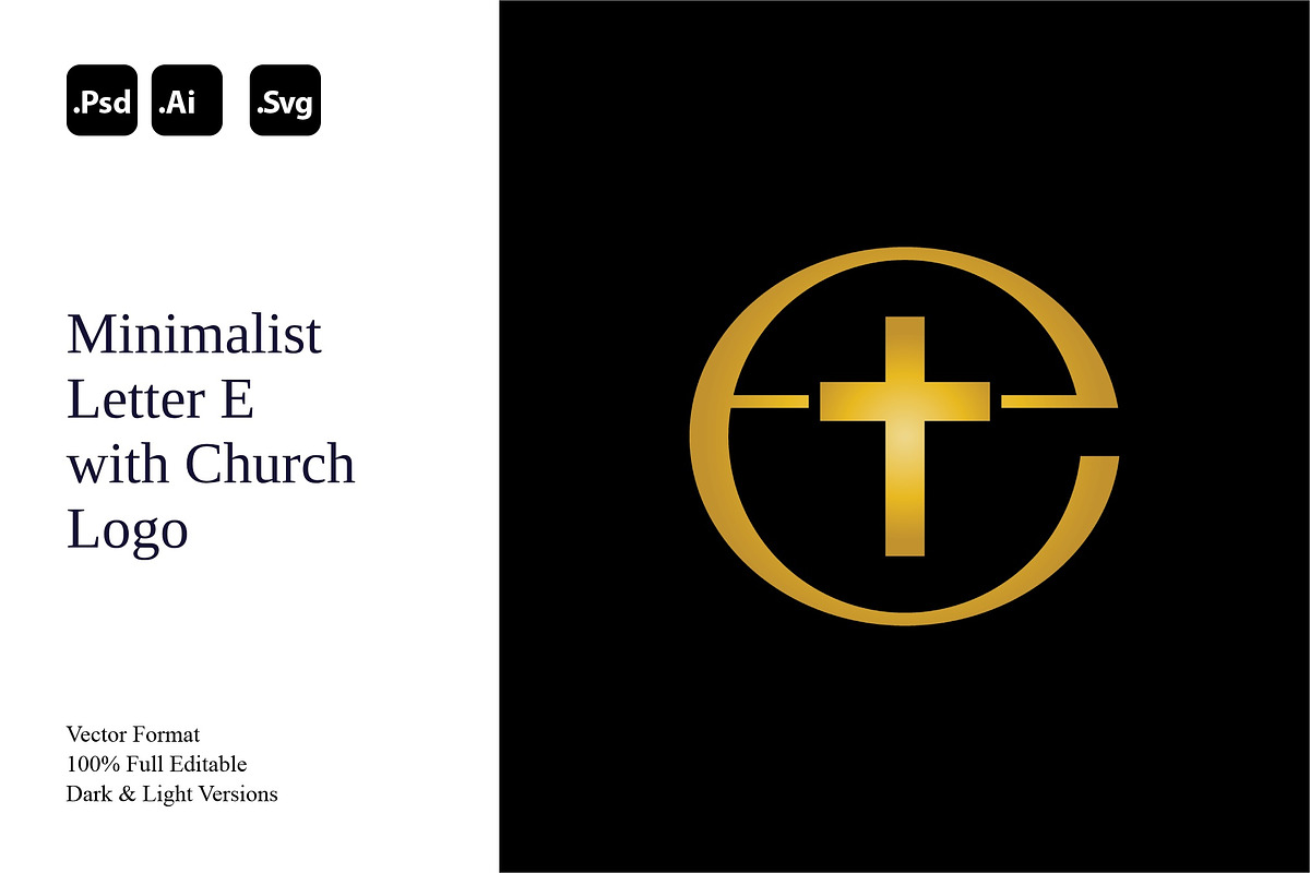 Minimalist Letter E with Church Logo, a Branding & Logo Template by Luxury Logos (Photo 1 of 4)