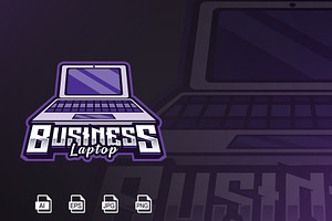 Laptop Mascot Logo Template, a Branding & Logo Template by HasnainGFX
