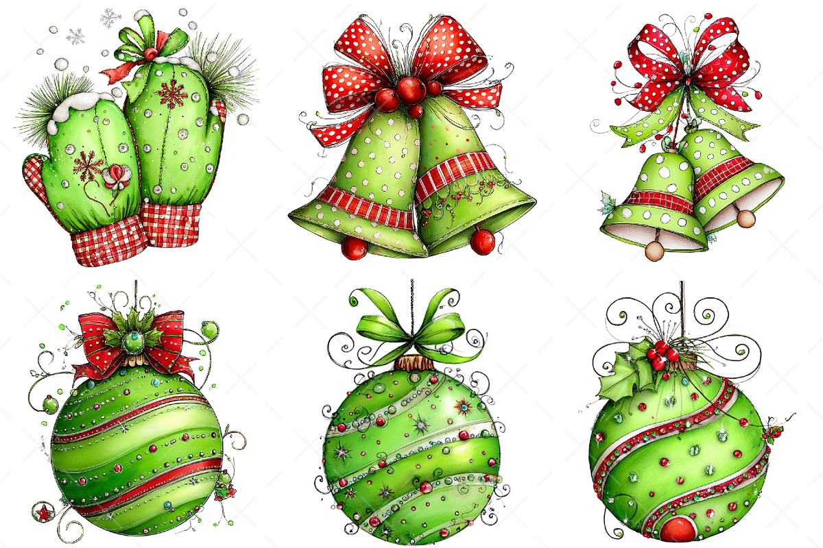 Green Christmas Clipart Png, an Illustration by Craft Nest (Photo 6 of 11)