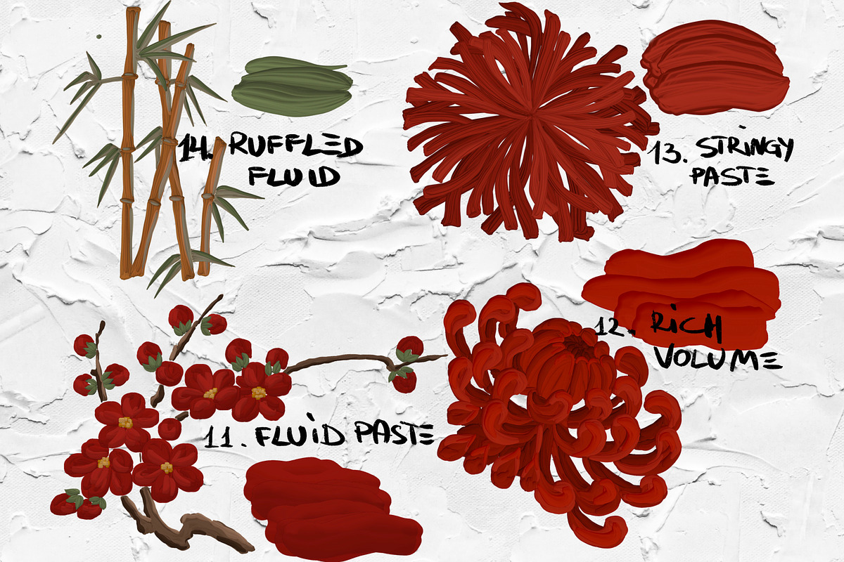 Thick paint Procreate brushes, a Brush Add-On by TheWhiteCatLab (Photo 9 of 21)