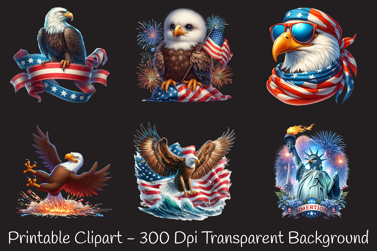 4th Of July Bald Eagle Sublimation, a Seasonal Illustration by RobertsArt (Photo 6 of 7)