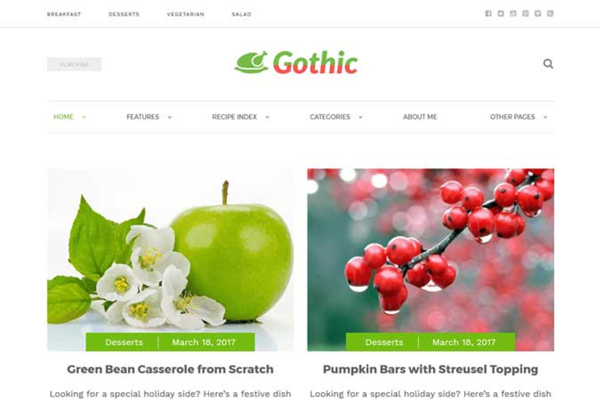 Gothic-Recipe & Food – HTML Template, a HTML Template by CreativeGigs (Photo 5 of 6)
