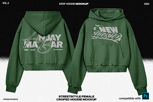 Streetstyle Cropped Hoodie Mockup