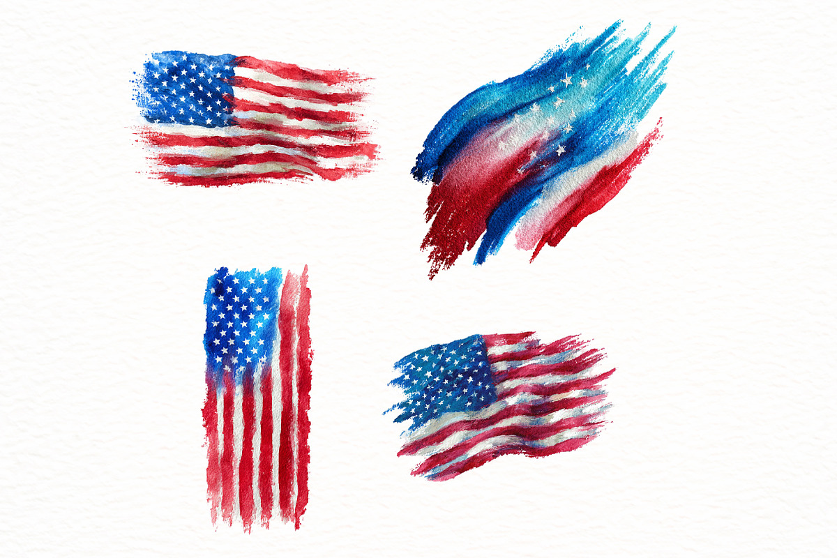Patriotic American Brushtrokes Clipa, an Illustration by Designworld (Photo 5 of 8)