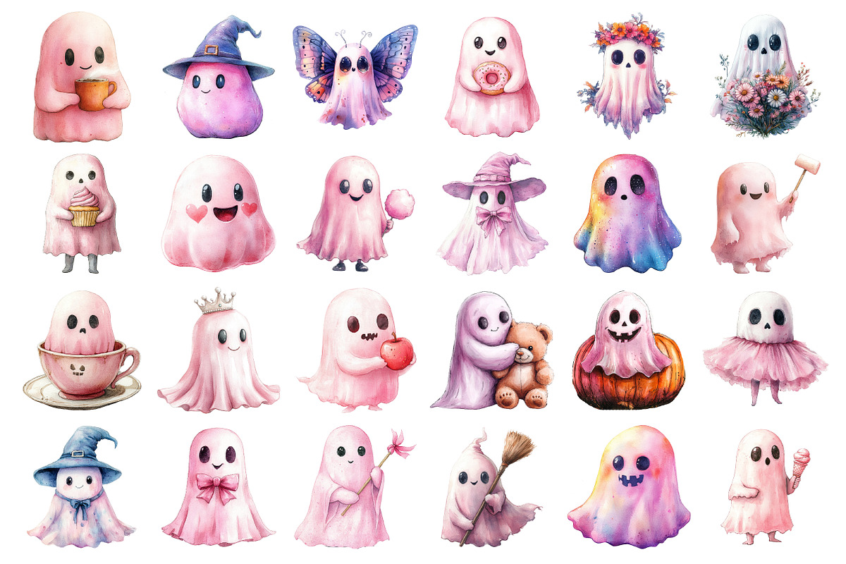 Halloween Pink Ghost, an Illustration by Daily.Designs (Photo 3 of 3)