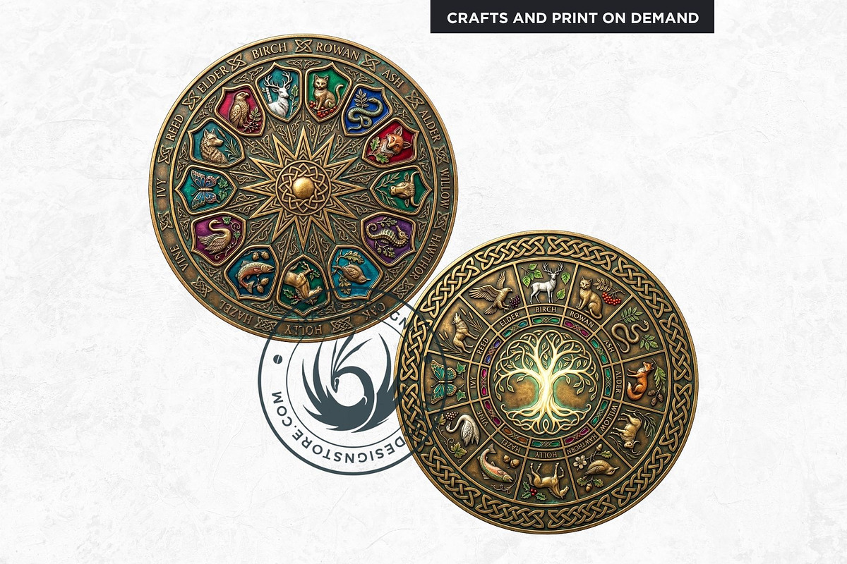 Celtic Animal Zodiac PNG Medallions, a Decorative Illustration by ThatsDesignArt (Photo 10 of 11)