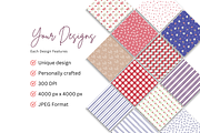 Farmhouse Red White & Blue Patterns, a Pattern Graphic by Earley Bird Design Studio (Thumbnail 2 of 7)