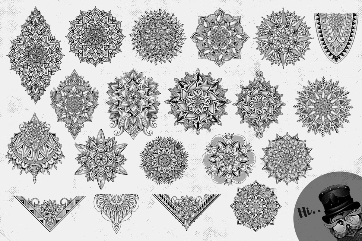 20 Hand-Drawn Style Mandala Set, an Icon by GODZILLARGE (Photo 2 of 7)
